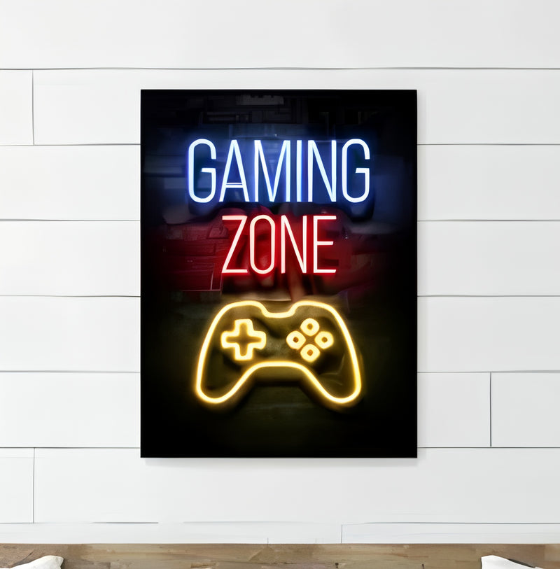 Quadro Decorativo Gamer Em Neon